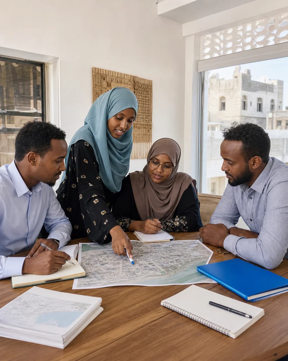 GeoAfrik consultants in a community consultation in Somalia